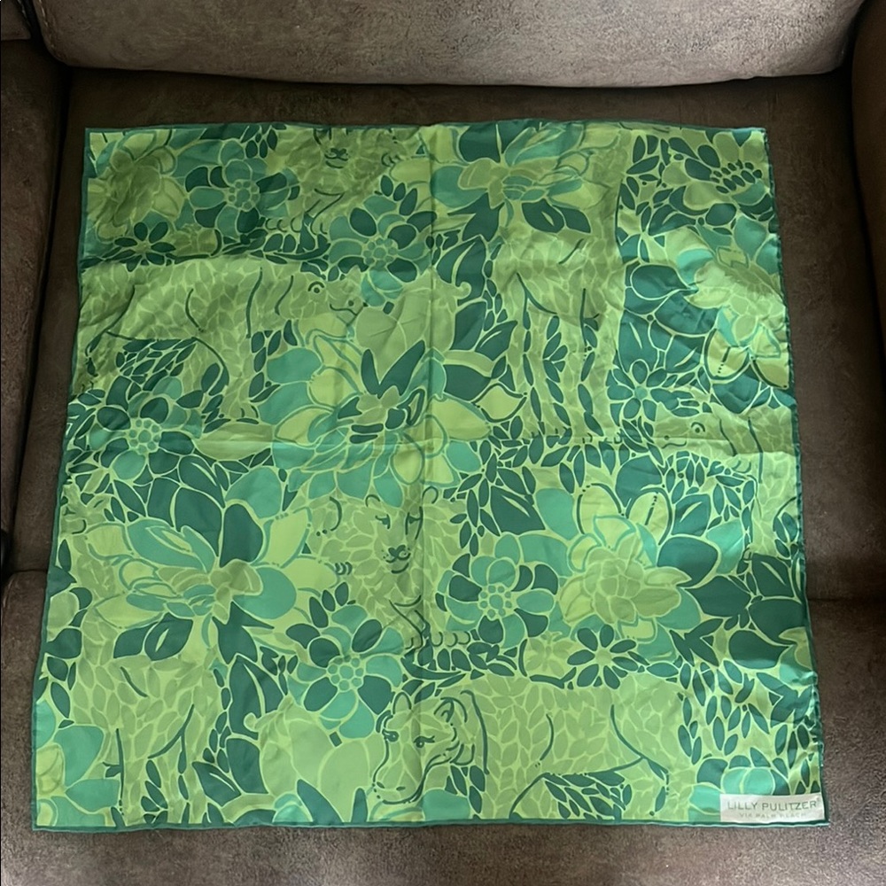 Lilly Pulitzer Green Floral Scarf